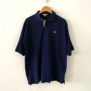 Burberry London Classic Navy Blue Polo Shirt L
